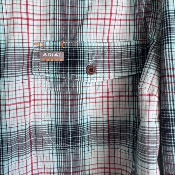 Ariat Women’s Rebar Plaid Button Up Adjustable Long Sleeves Plus Size Shirt - Picture 4 of 10